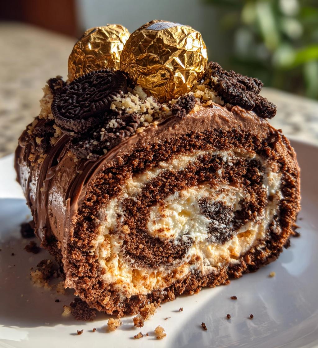 mms ferrero oreo roll cake - detail 1