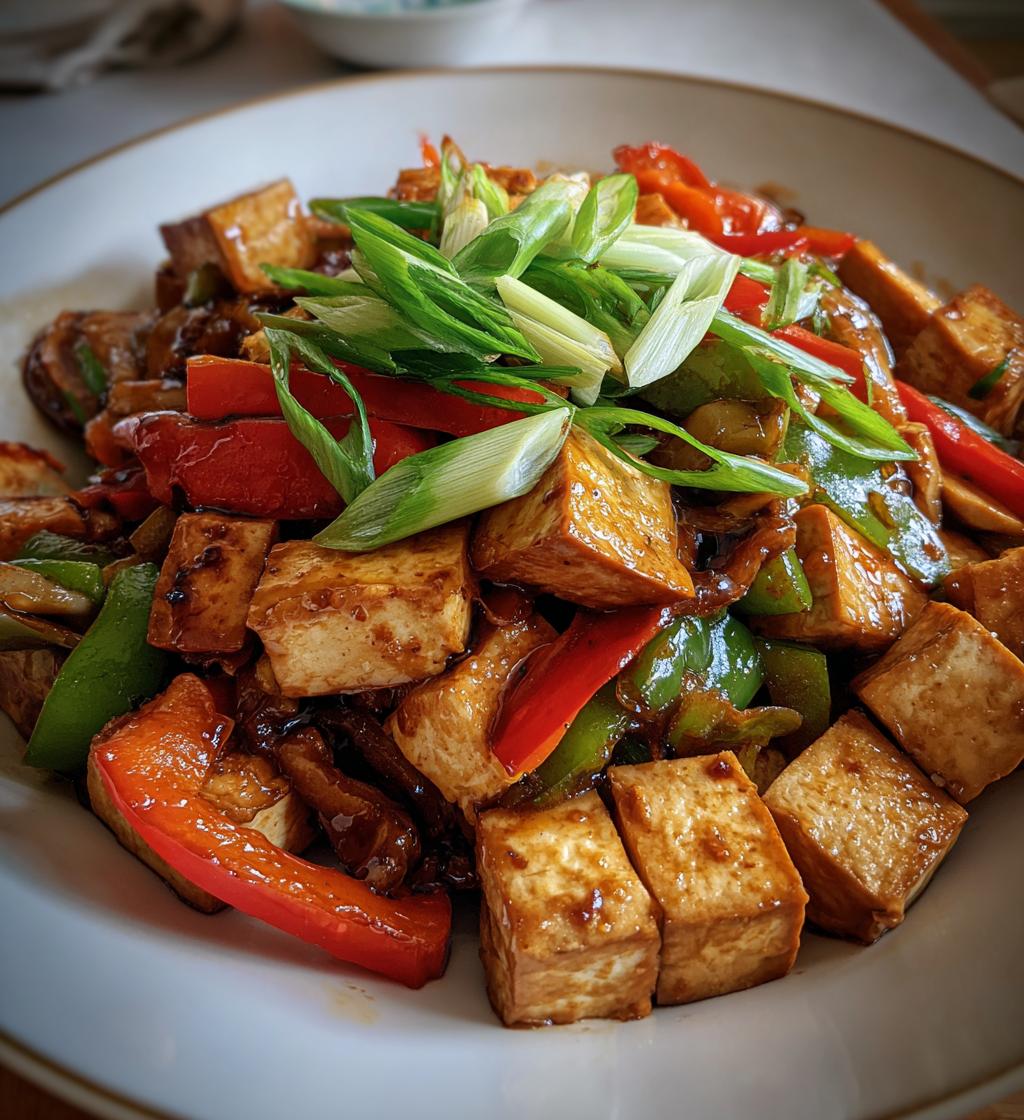 mushroom and tofu stir fry - detail 1