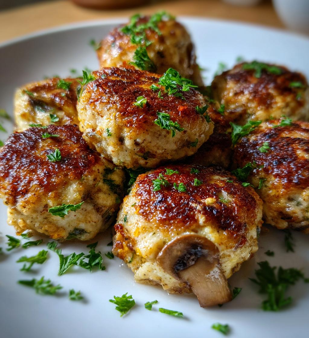 mushroom chicken meatballs