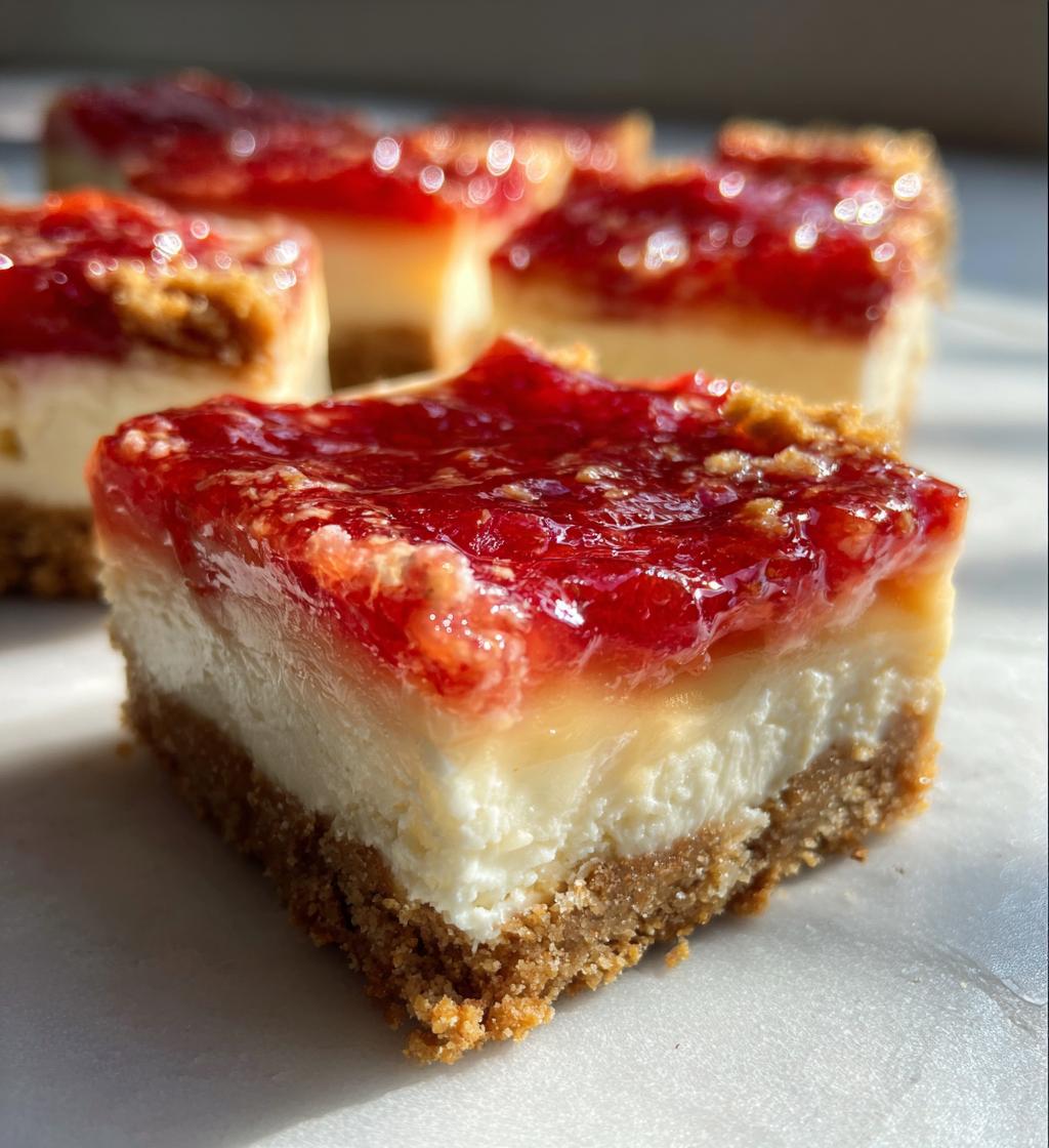 no bake rhubarb cheesecake squares - detail 1