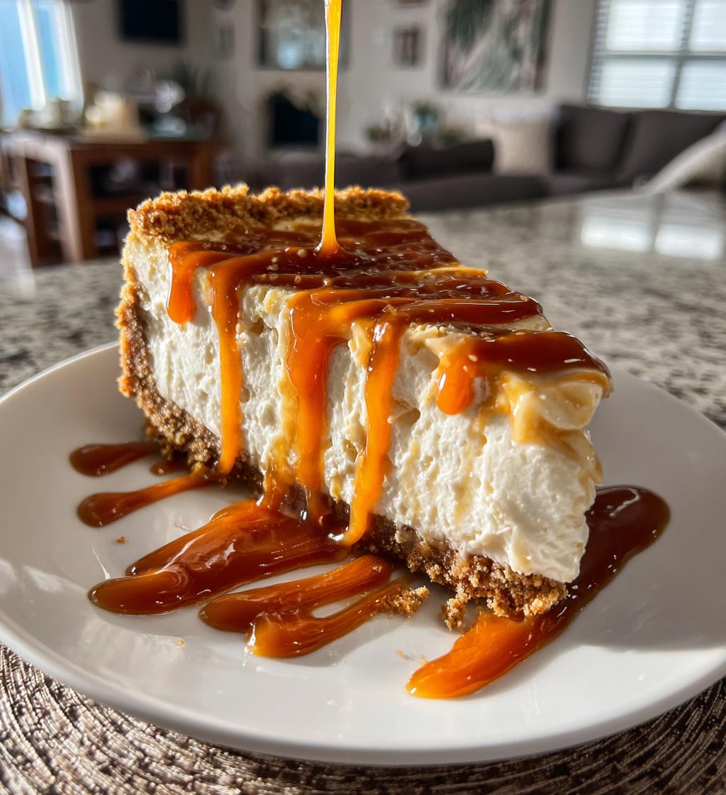 no bake salted caramel cheesecake - detail 1