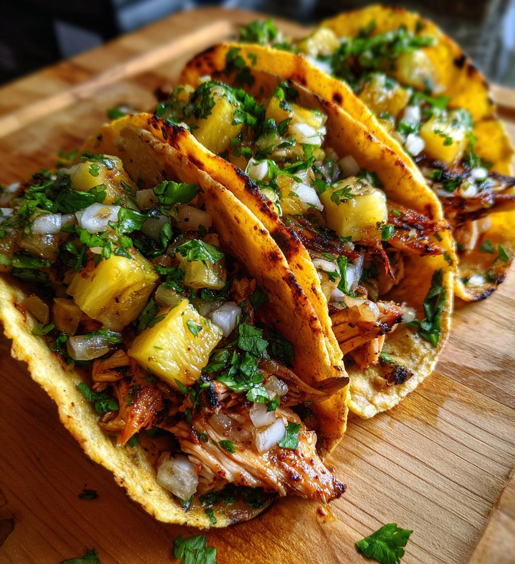 one pan chicken pineapple tacos - detail 1