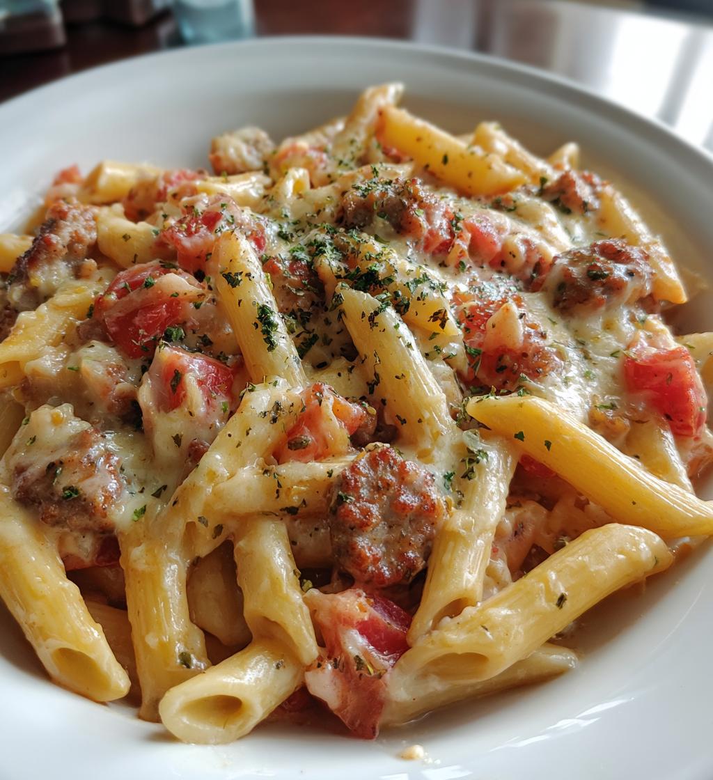 one pot cheesy sausage pasta