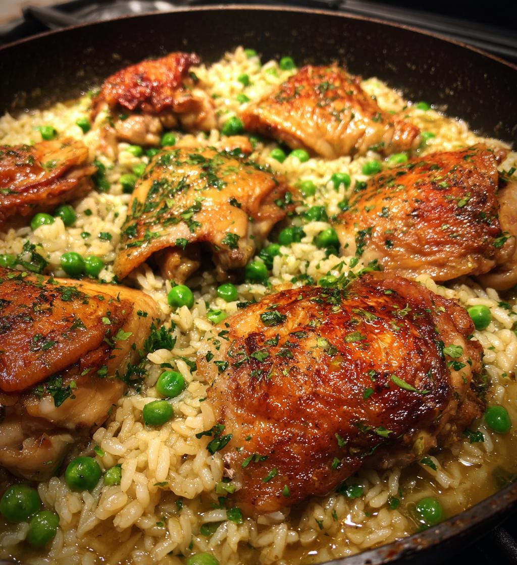 one pot chicken and rice - detail 1