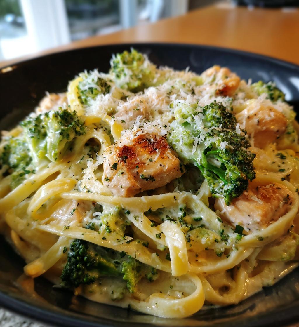 one pot chicken broccoli alfredo - detail 1