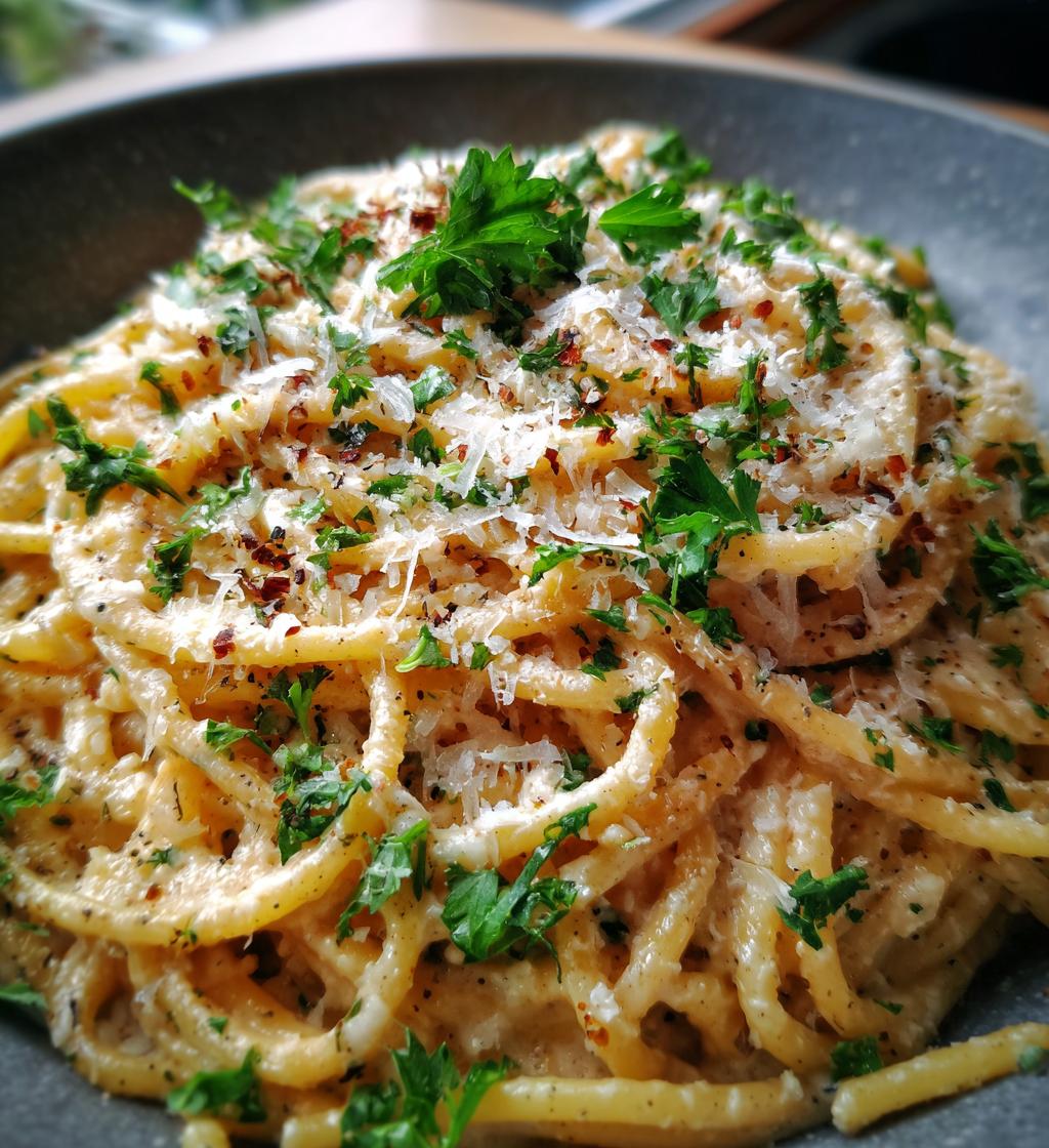 one pot creamy garlic pasta - detail 1