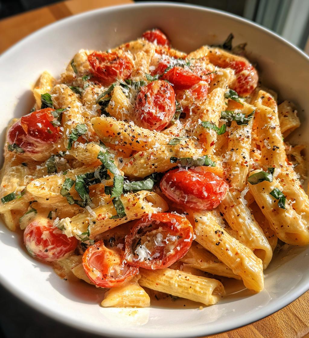one pot creamy tomato basil pasta - detail 1