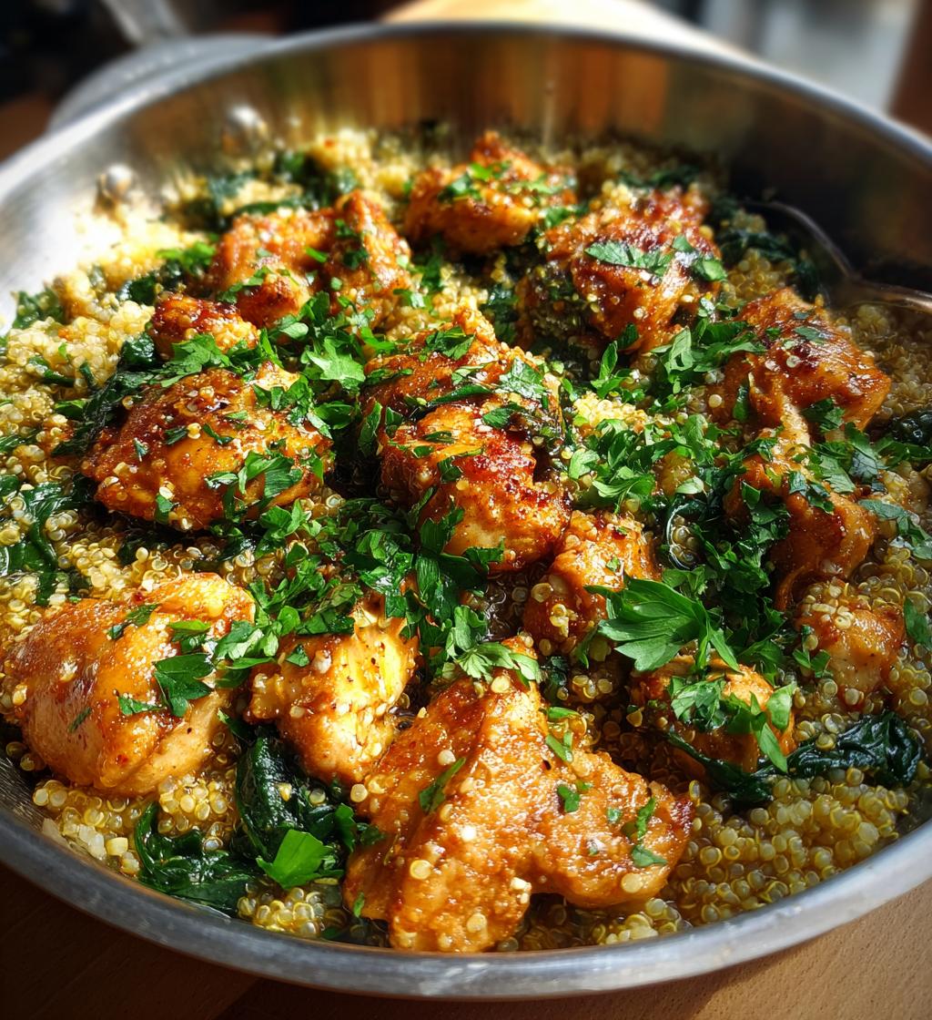 one pot garlic butter chicken and quinoa - detail 1