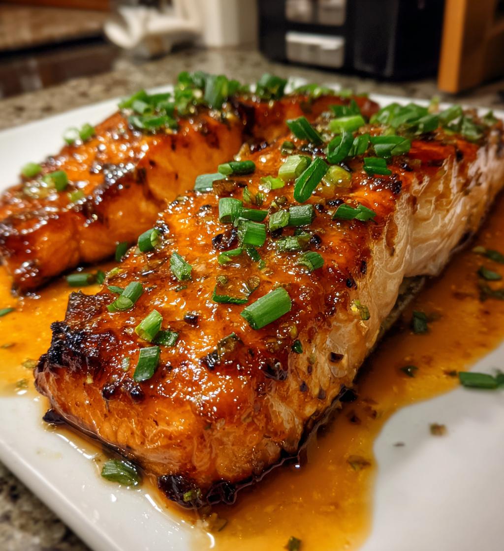 orange glazed salmon - detail 1