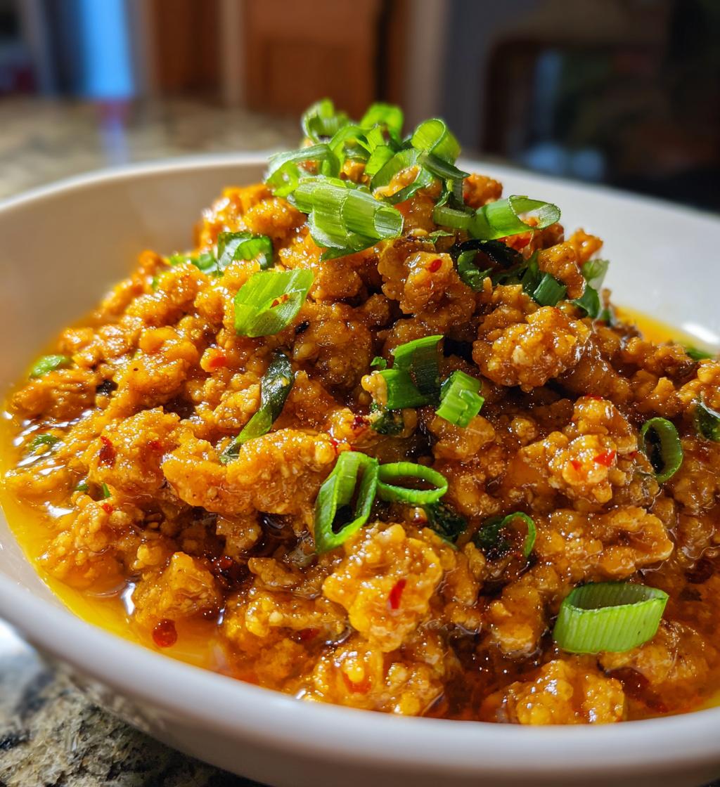 orange ground chicken - detail 1