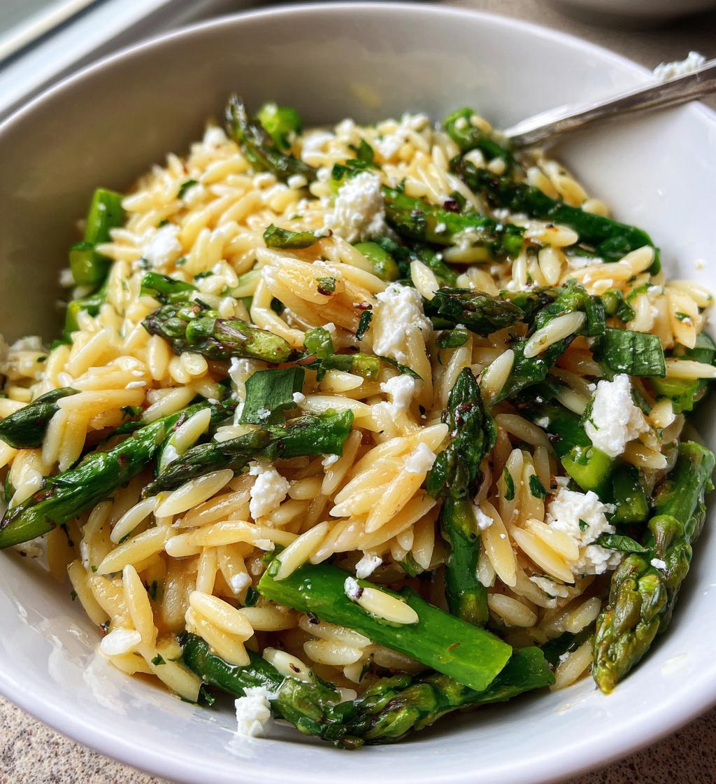 orzo with asparagus feta