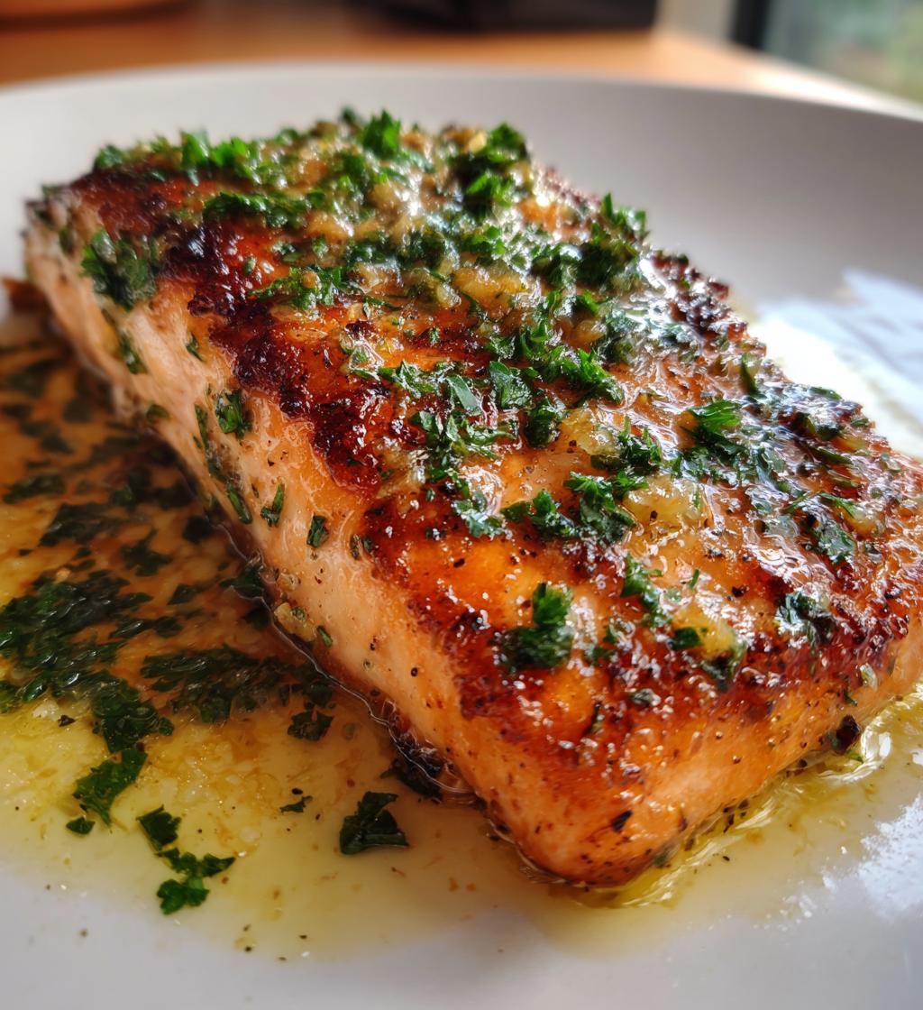 pan fried salmon with garlic butter sauce