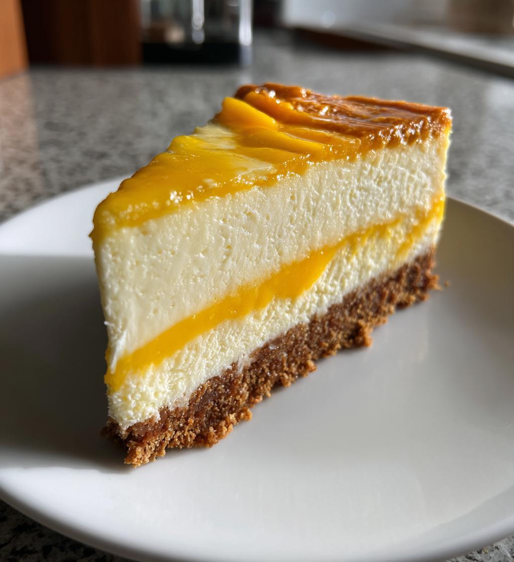 passion fruit mango cheesecake gingersnap crust