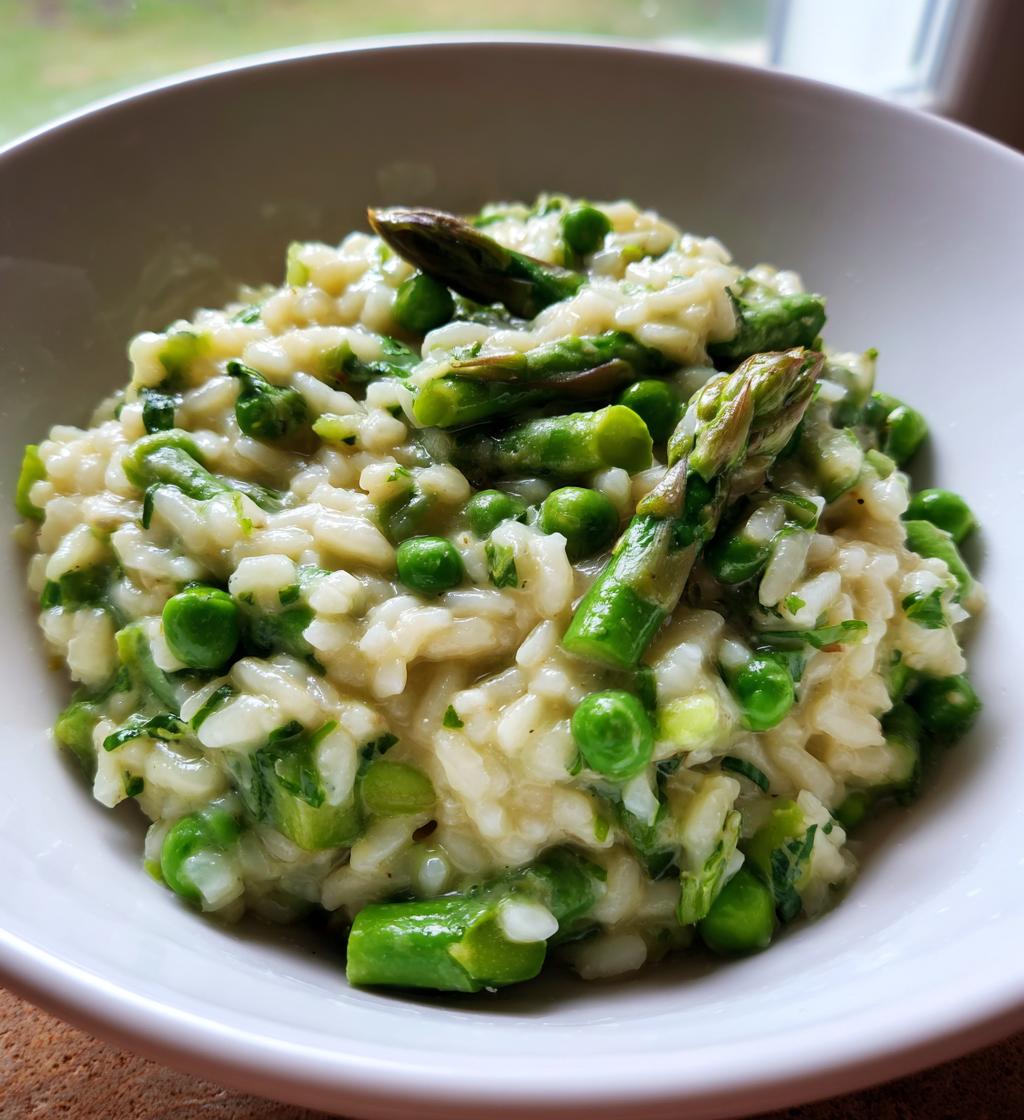 pea and asparagus risotto - detail 1