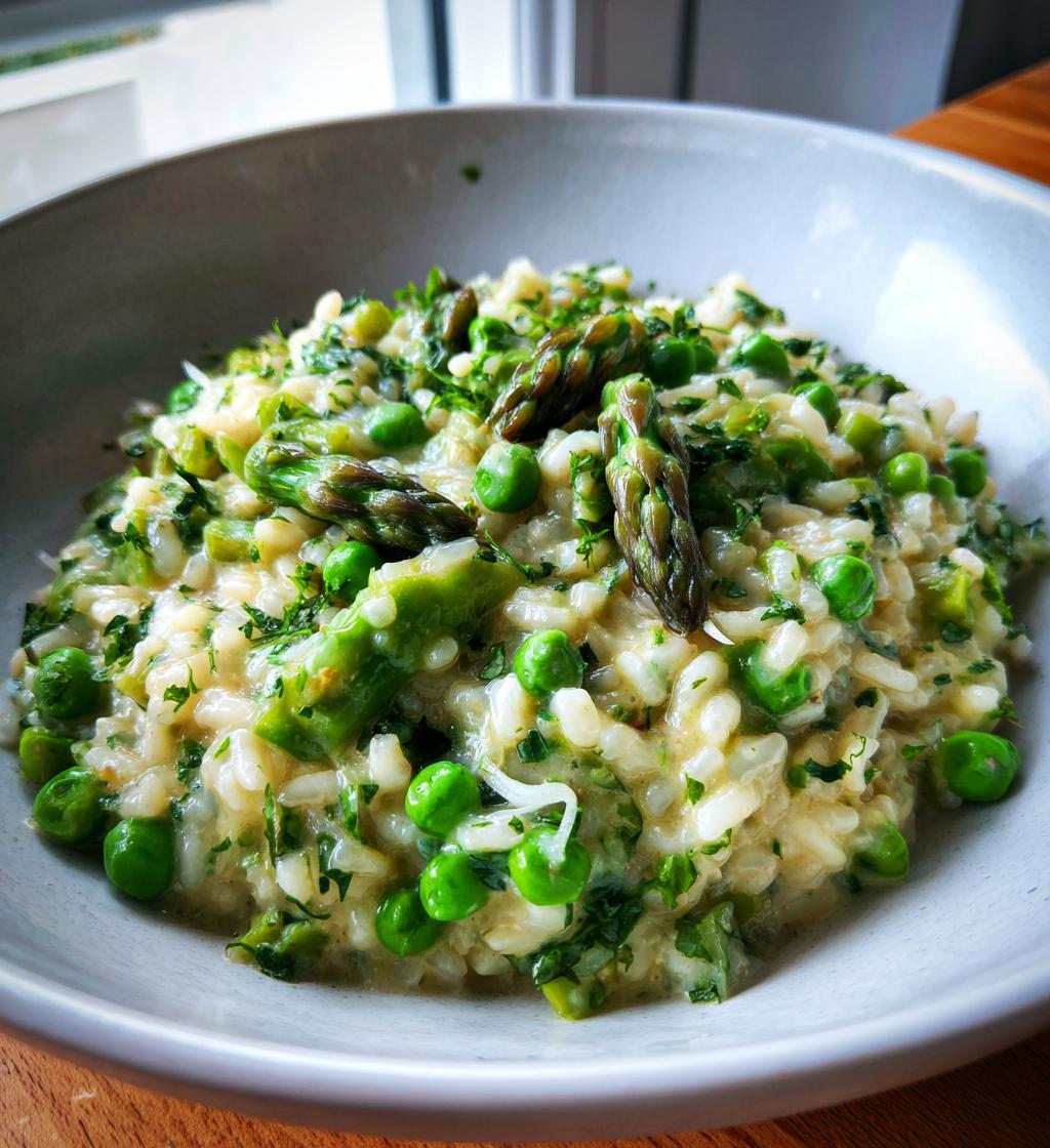 pea and asparagus risotto