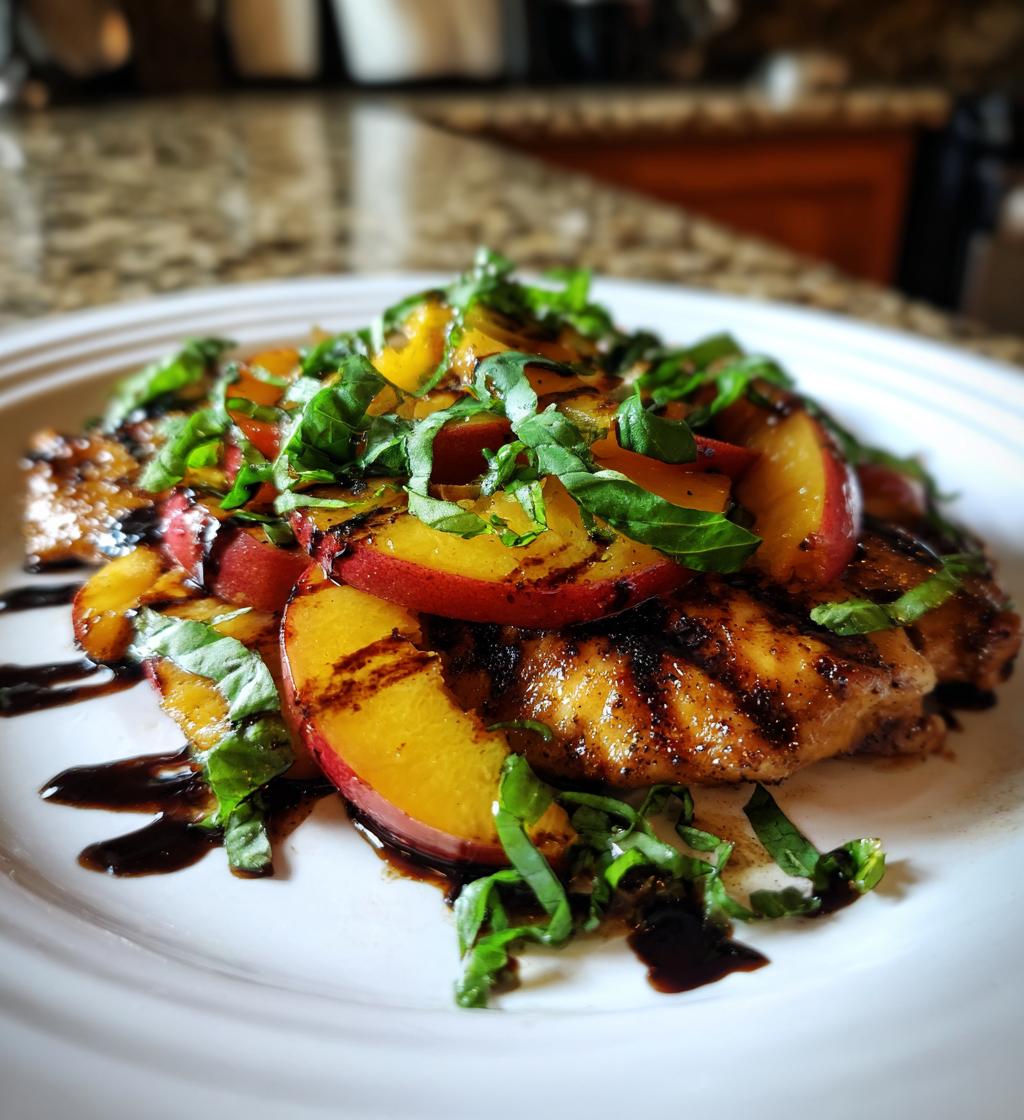 peach basil balsamic chicken - detail 1