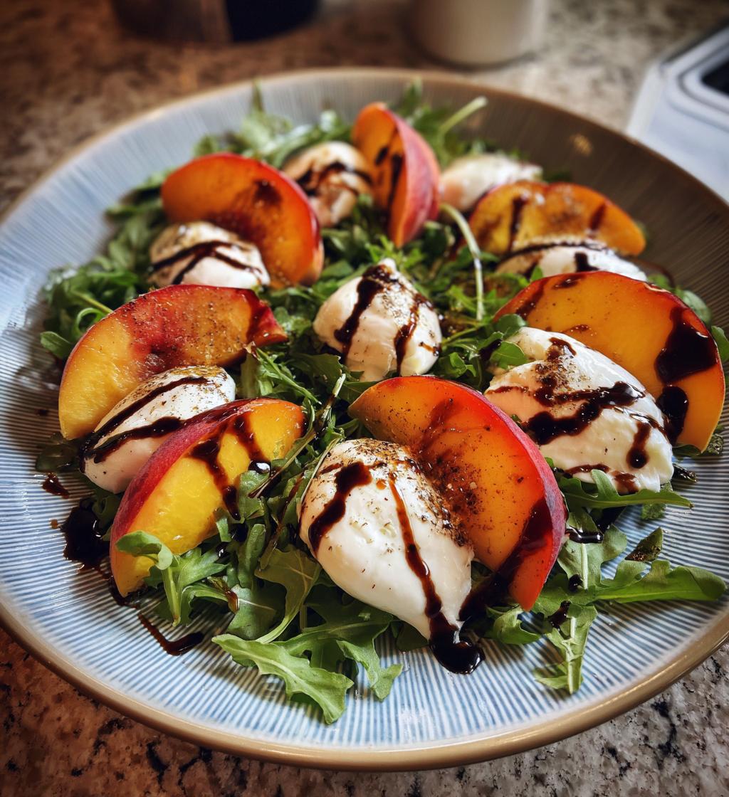 peach burrata salad - detail 1