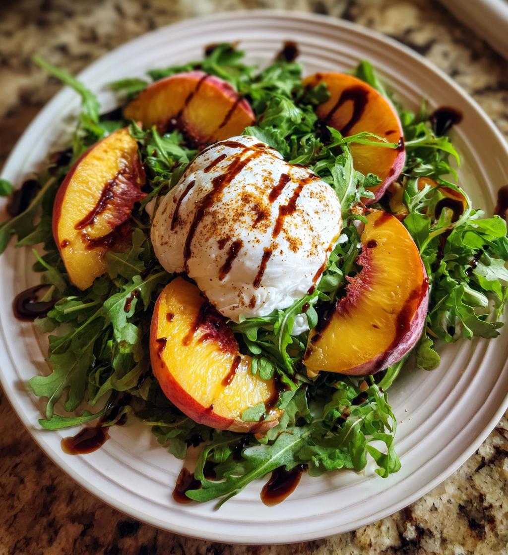 peach burrata salad