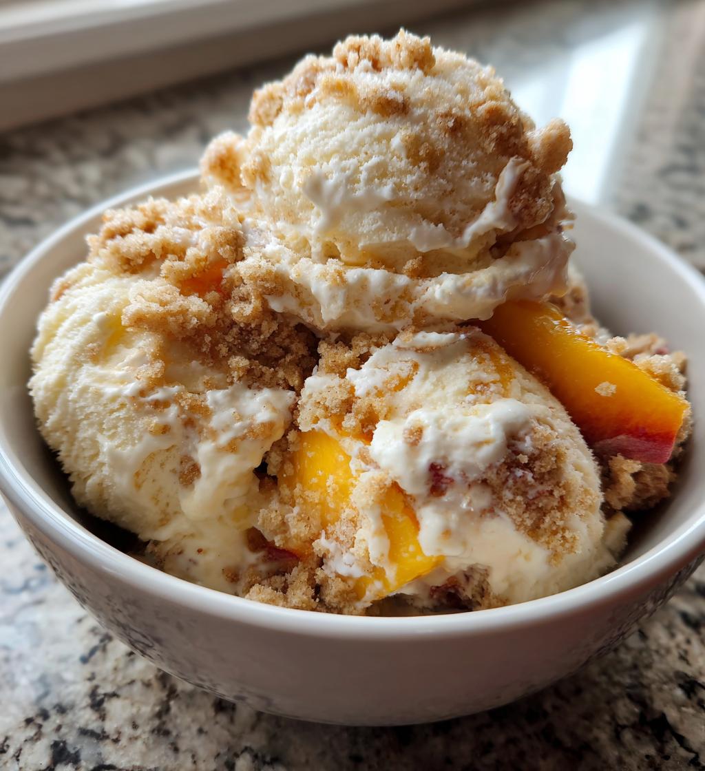 peach cobbler ice cream - detail 1