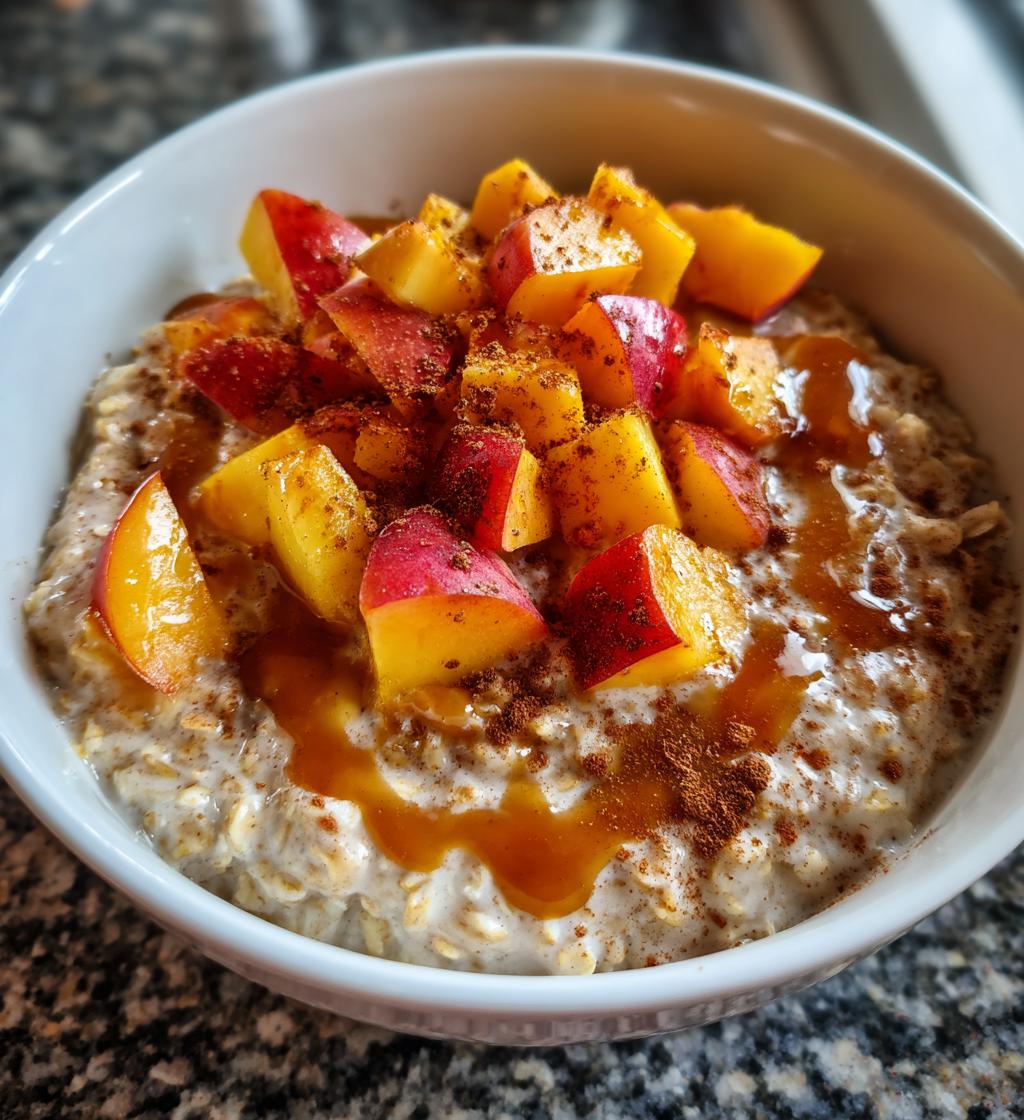 peach overnight oats - detail 1