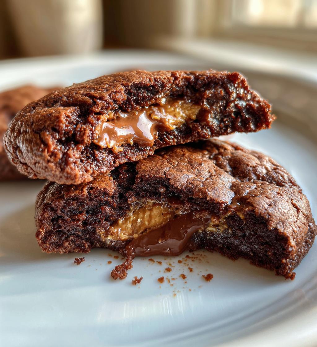 peanut butter filled brownie cookies - detail 1