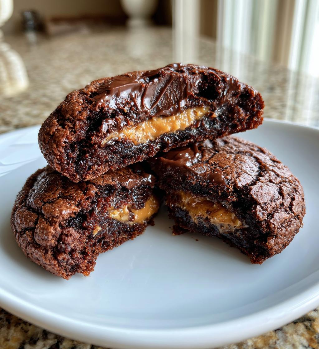 peanut butter filled brownie cookies