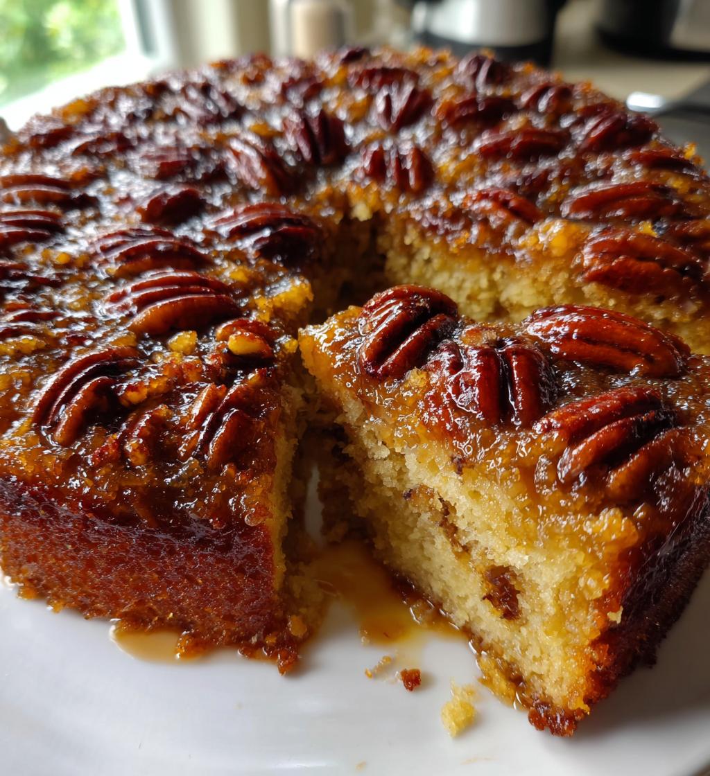 pecan upside down cake - detail 1