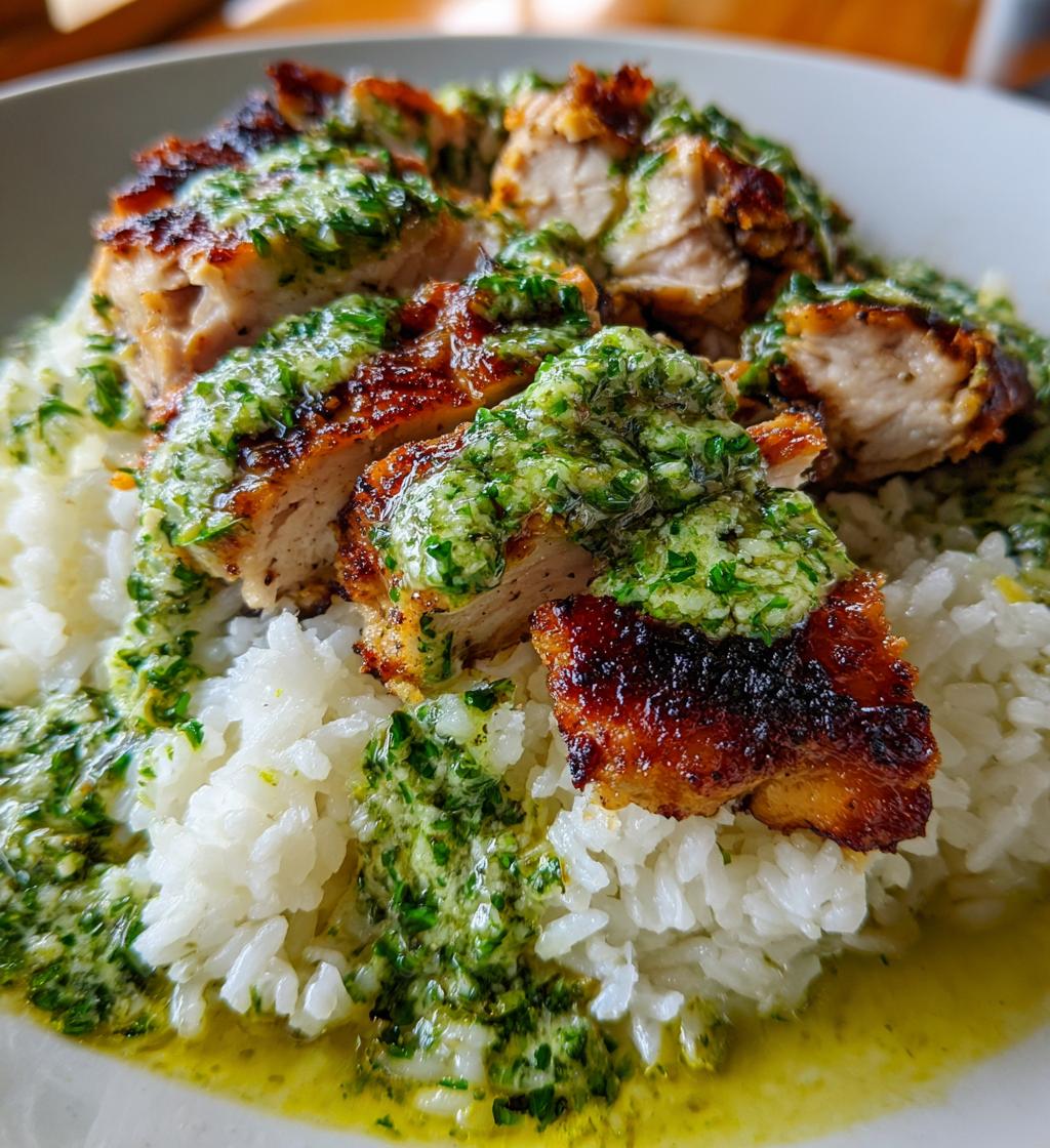peruvian chicken rice green sauce - detail 1