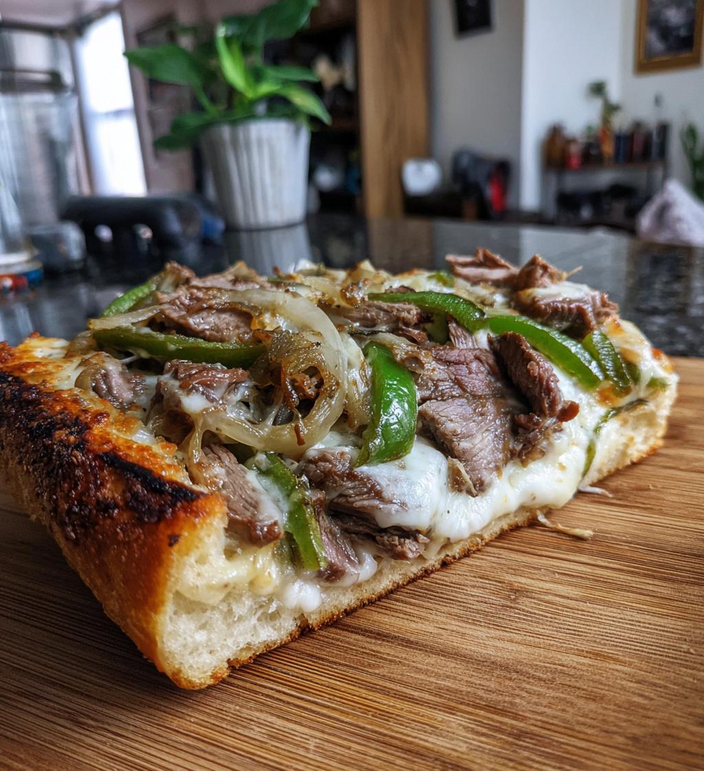 philly cheesesteak cheesy bread - detail 1