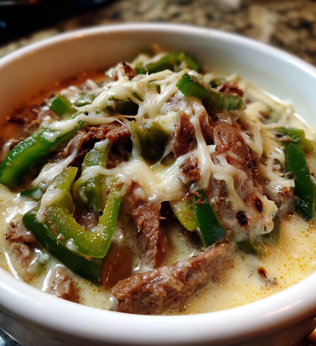 philly cheesesteak soup - detail 1