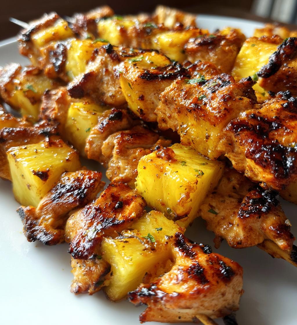 pineapple grilled chicken kebabs - detail 1