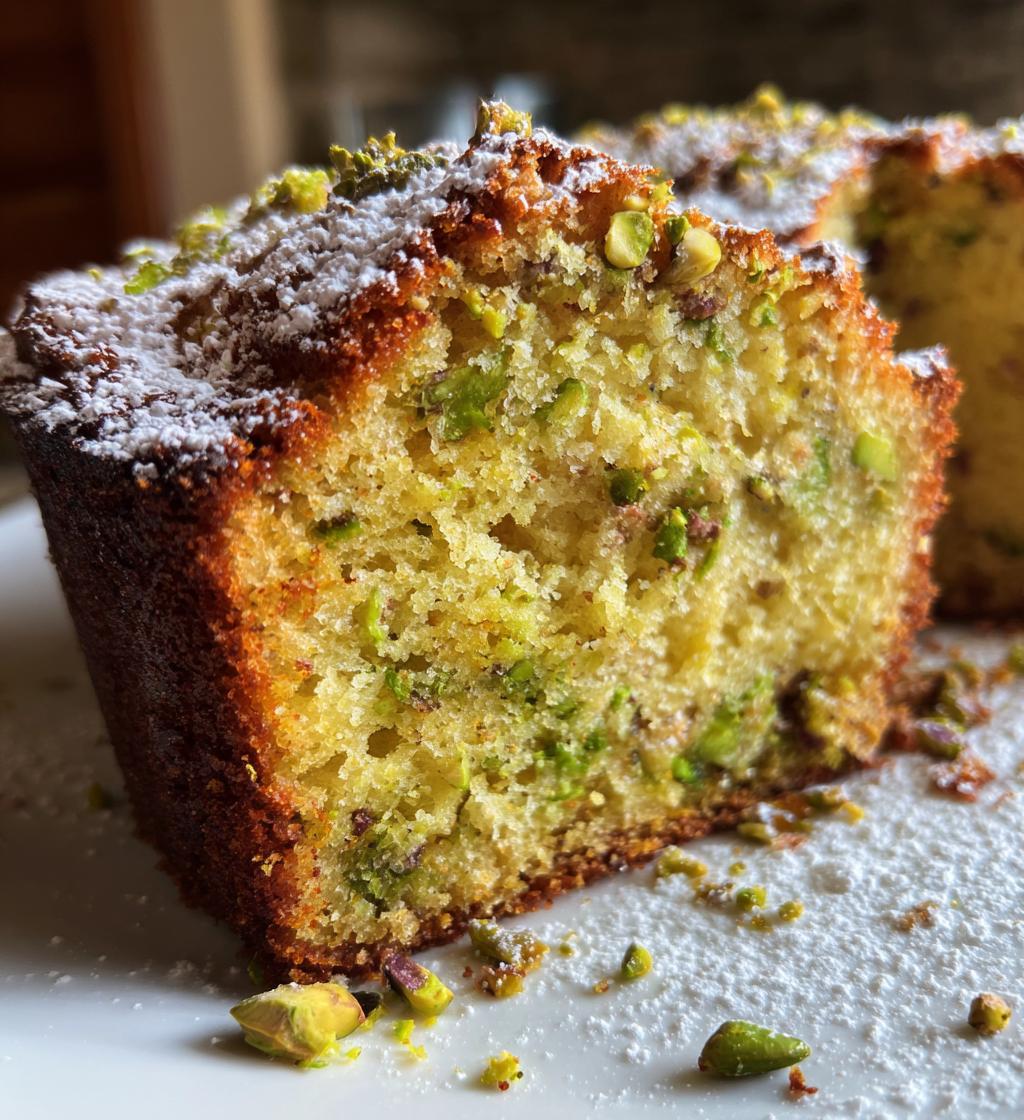 pistachio coffee cake - detail 1