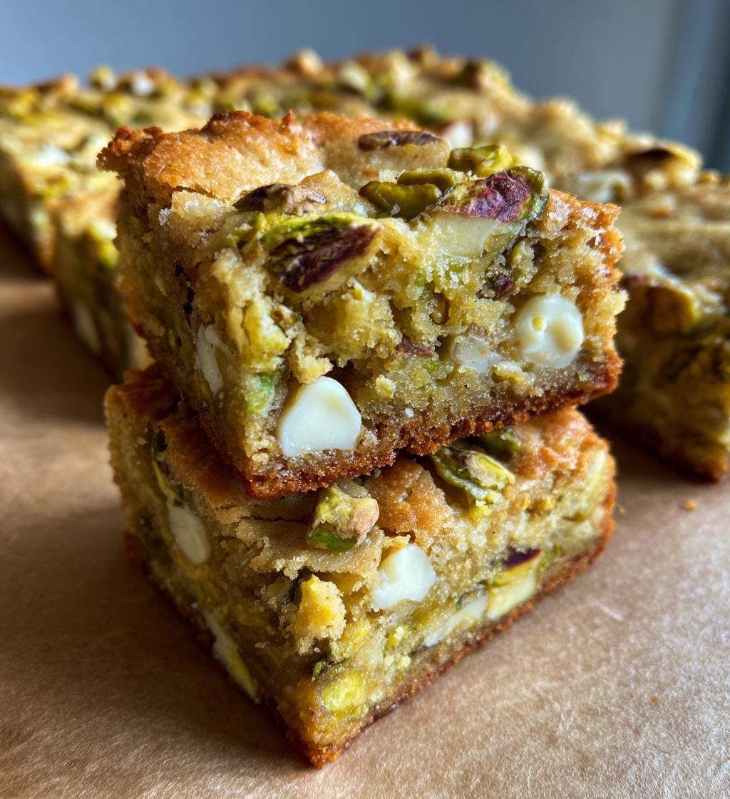 pistachio dream cookie bars - detail 1