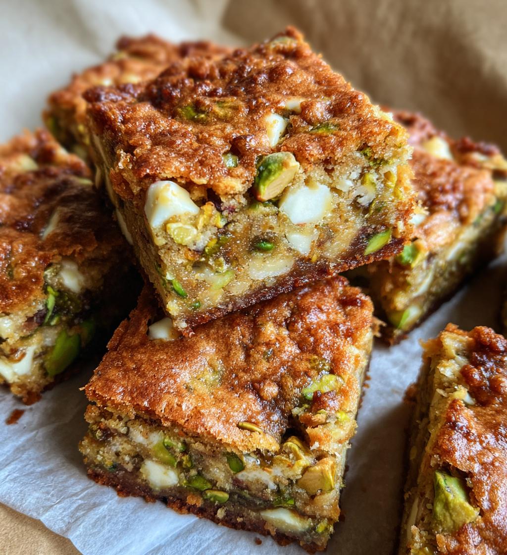 pistachio dream cookie bars