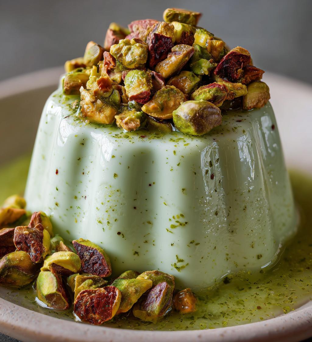 pistachio panna cotta