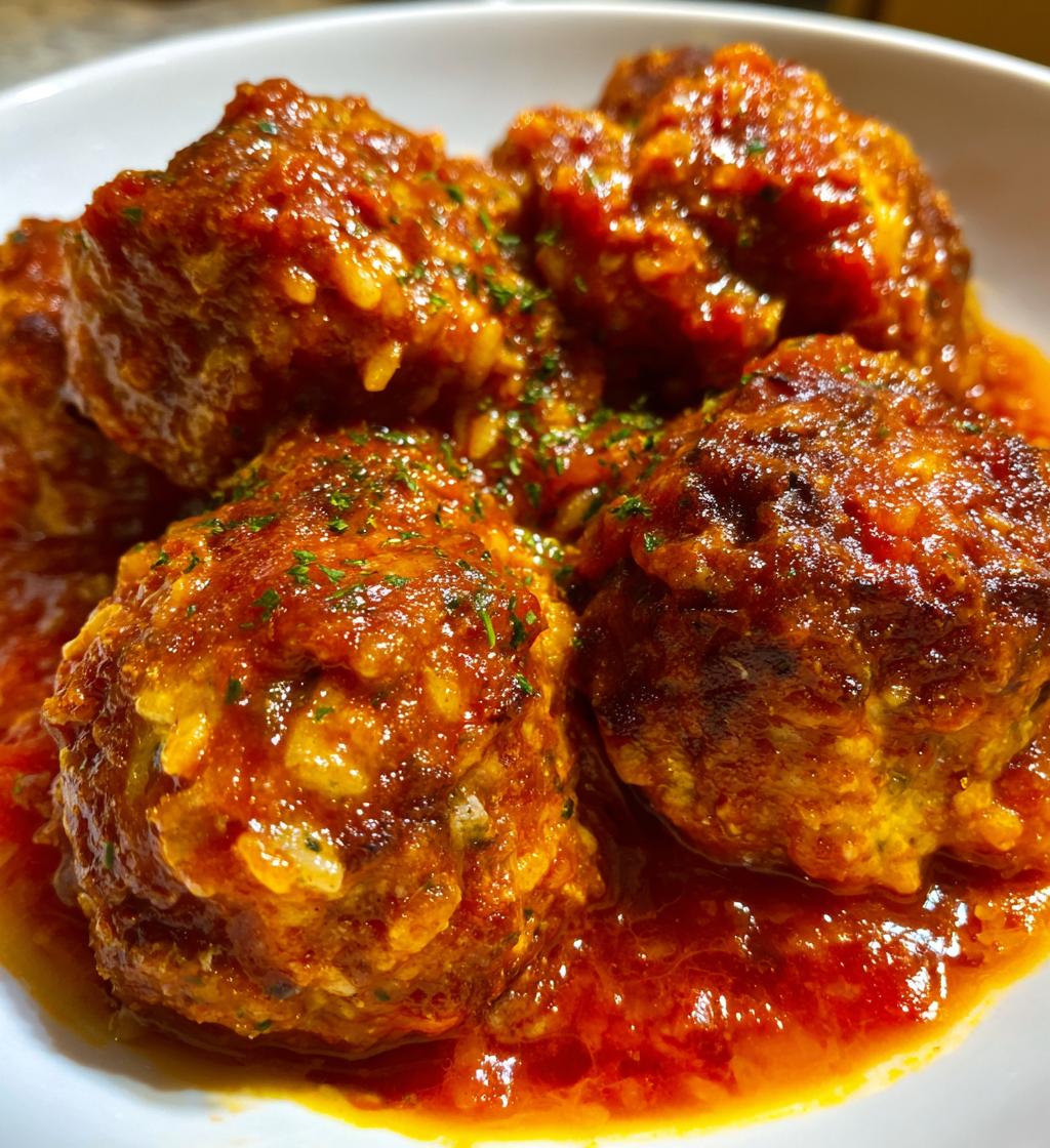 porcupine meatballs - detail 1