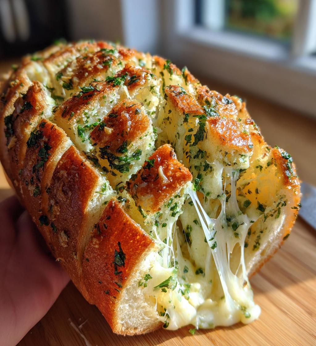 pull apart garlic bread - detail 1