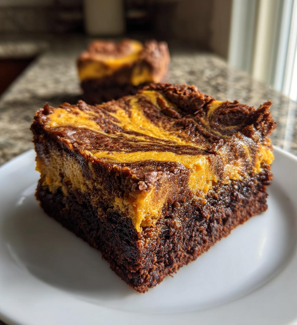 pumpkin cheesecake swirl brownies - detail 1