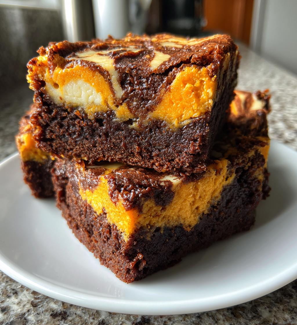 pumpkin cheesecake swirl brownies