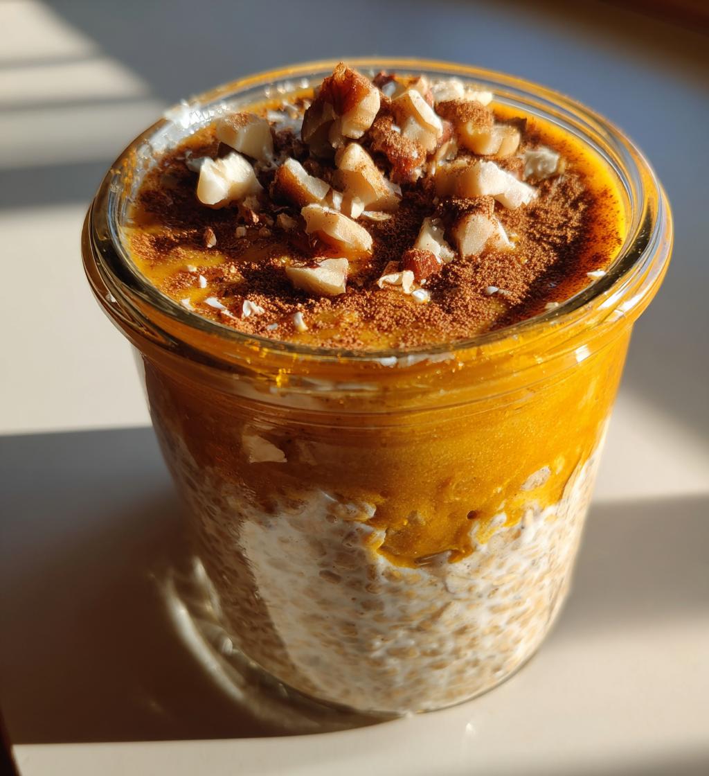 pumpkin spice overnight oats - detail 1