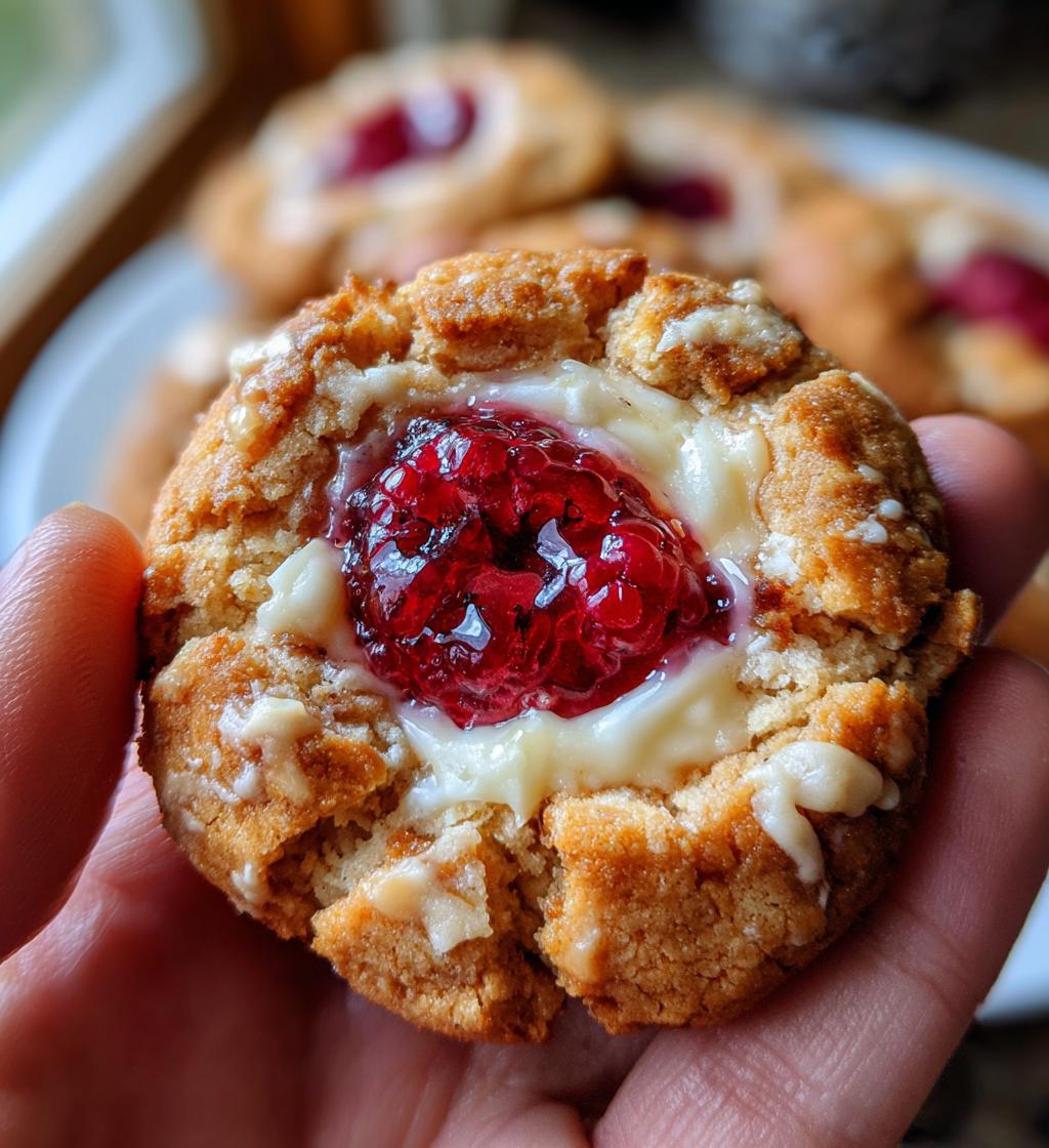 raspberry cheesecake thumbprint cookies - detail 1