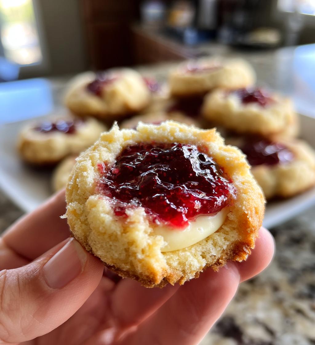 raspberry cheesecake thumbprint cookies - detail 1