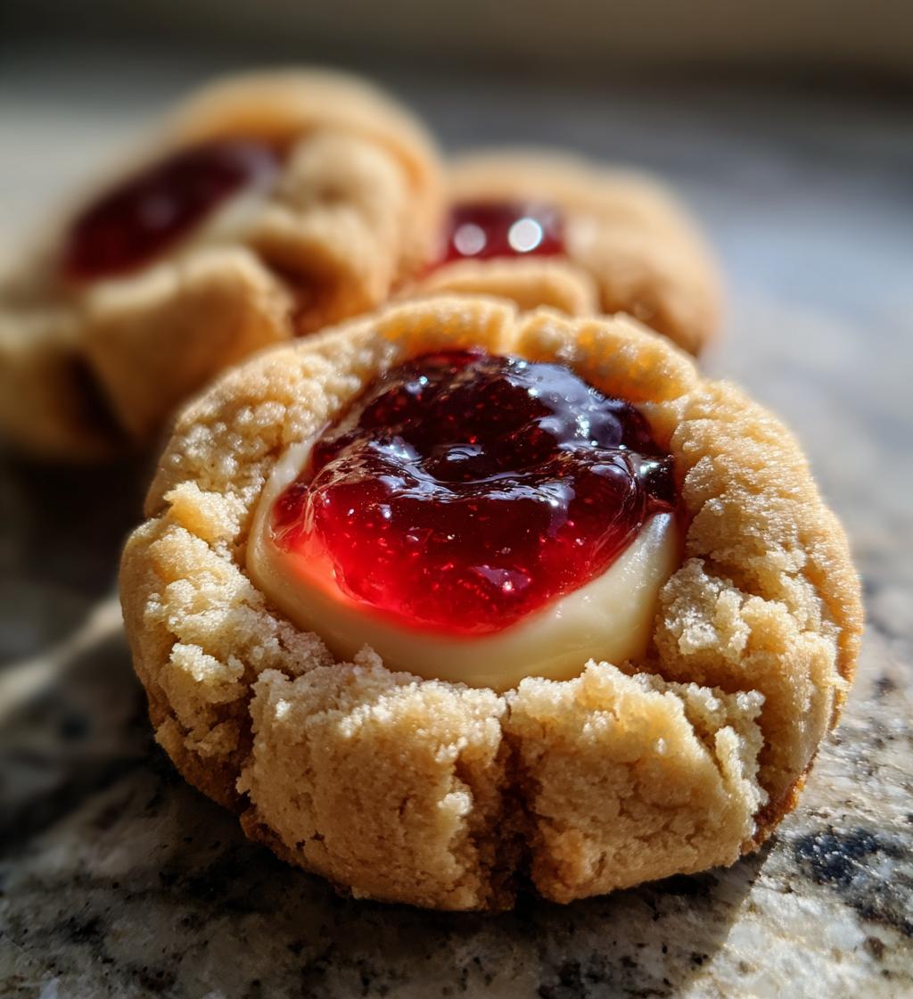 raspberry cheesecake thumbprint cookies
