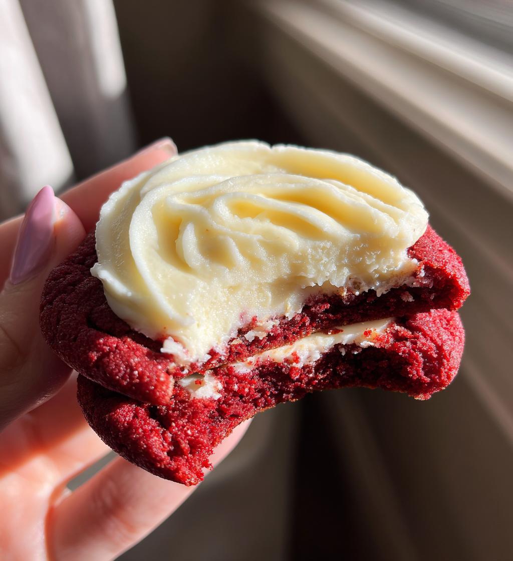 red velvet cookies with cream cheese frosting - detail 1