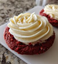 red velvet cookies with cream cheese frosting