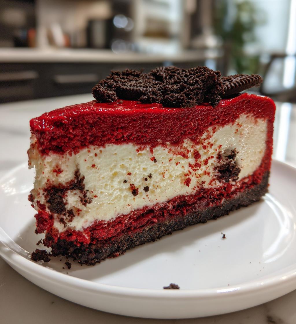 red velvet oreo cheesecake