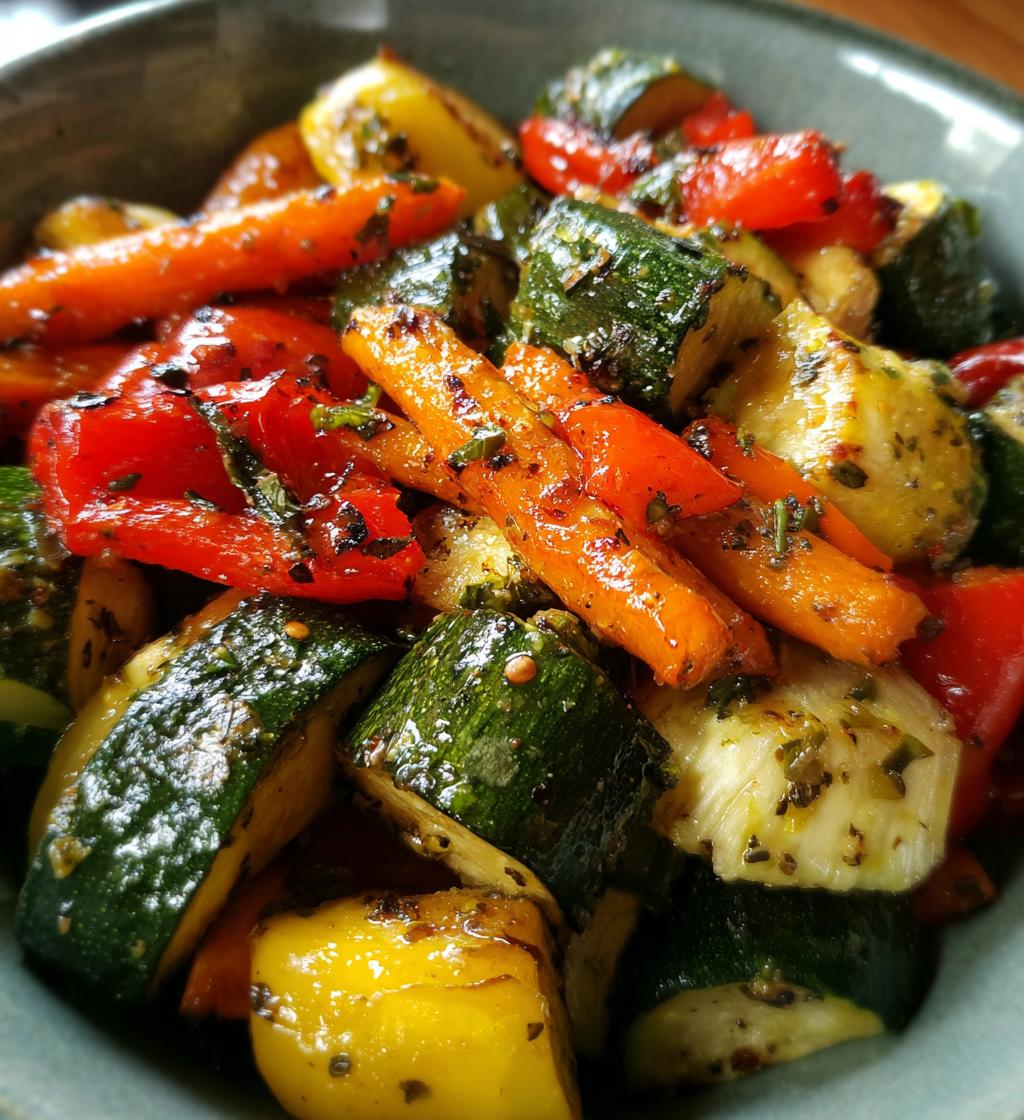 roasted air fryer vegetables - detail 1