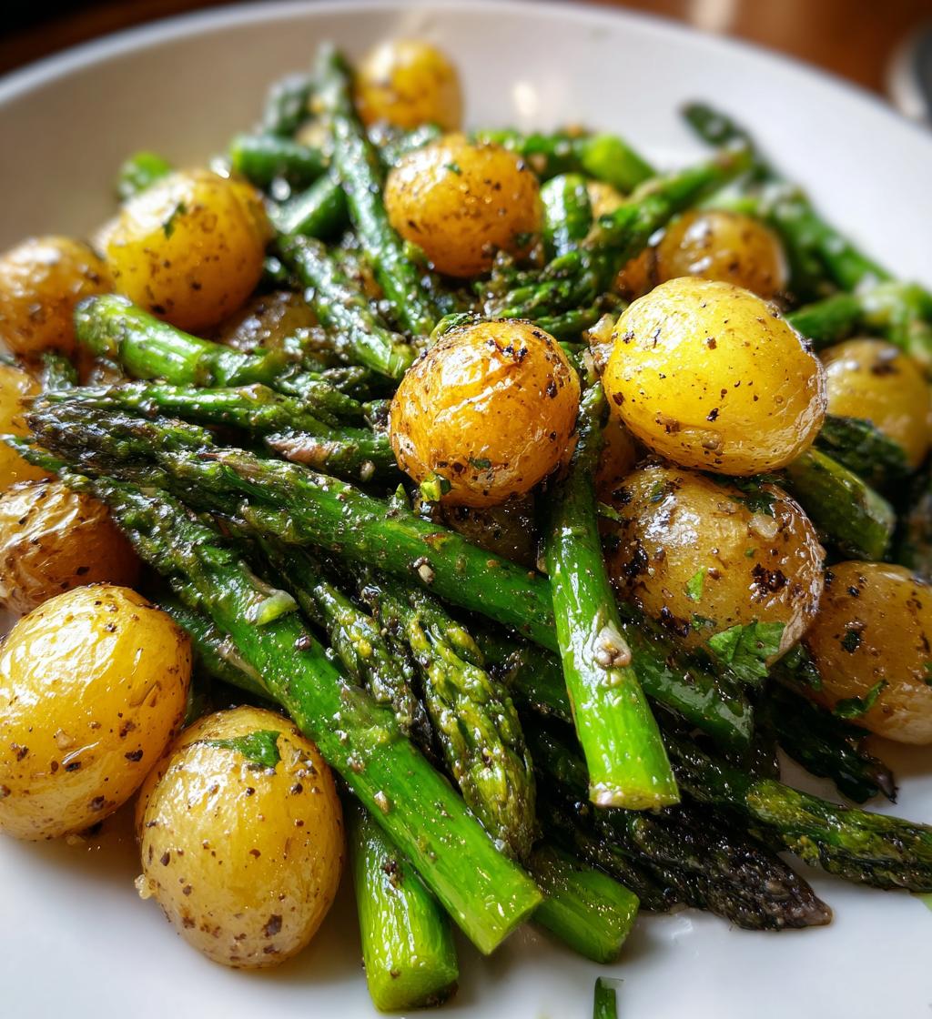roasted asparagus and potatoes - detail 1