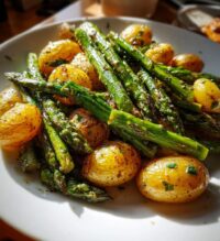 roasted asparagus and potatoes