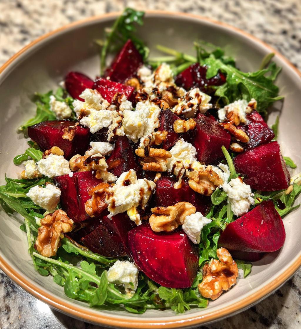 roasted beet and arugula salad